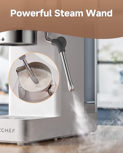 AMZCHEF Espresso Machine de 20 bar, Compact expresso Maker with Steam Milk Frother, Coffee Maker with 40 oz Removable Water Tank for Home, Máquina do café para cappuccino, Latte, americano, 1350 W - Imagem 4