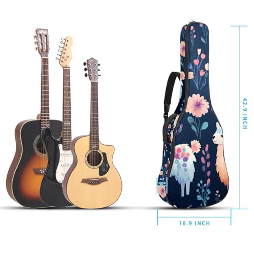 Sac pour guitare acoustique multicolore 108 cm avec plusieurs poches