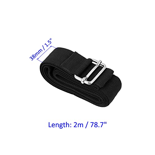 Image of M METERXITY Luggage Strap Suitcase Belt- Travel Adjustable PP Baggage Accessory with Metal Buckle, Apply to Suitcase (6.6 Feet, Black)