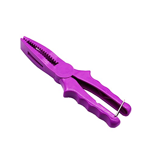 8'' Floating Fish Gripper, Fishing Grabber, Catfish Mouth Pliers, Caught Bass Holder, Digital Scale Hook Clamp, Saltwater Lip Grip Tool with Lanyard, Gifts for Men, Purple