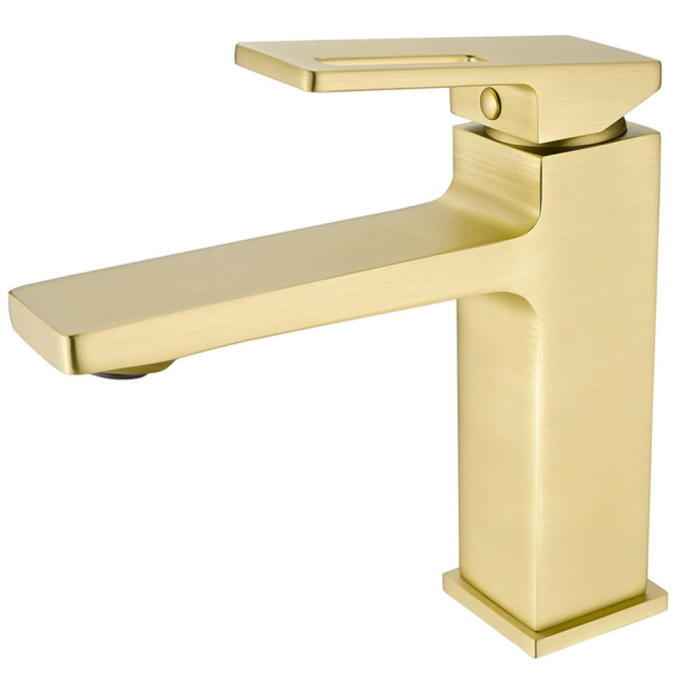 Robinet de lavabo de salle de bain mitigeur laiton monté sur le pont