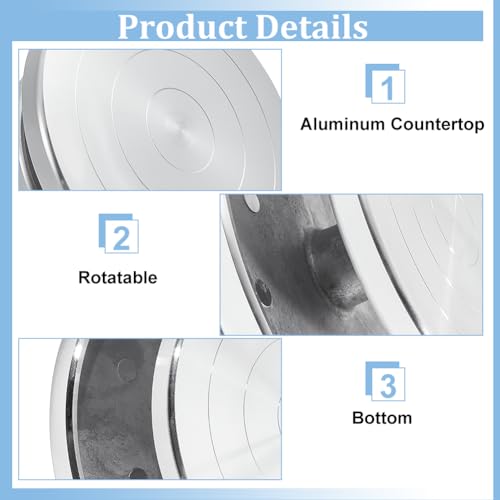BENECREAT 5.9 Inch Aluminium Alloy Rotated Turntable Sculpting Pottery Wheel, Rotary Wheel Polymer Clay Tools for Craft Display Stand, Pottery Turntable DIY Baking Cake by BENECREAT - Used condition - Image 4