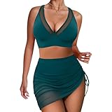 High Waisted Bikini Set Tummy Control Bikini Sets for Women, Push Up Bikinis 2 Piece Swimsuit, Adjustable Swimming Costumes for Grils (UK, Alpha, L, Regular, Regular, NavyBlue)