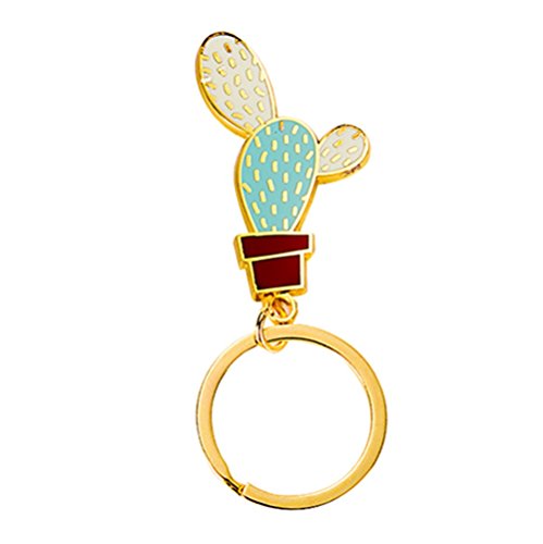 Preisvergleich Produktbild Dylandy Schlüsselanhänger, grüner Kaktus, Schlüsselanhänger, süßer Pflanzen-Schlüsselanhänger für Handytasche, Handtasche, Geldbörse, Auto-Dekoration, Legierung, e, 4 X 1.3 X 3cm