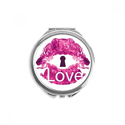 Miroir de poche rose amour portable pour retouches maquillage au quotidien