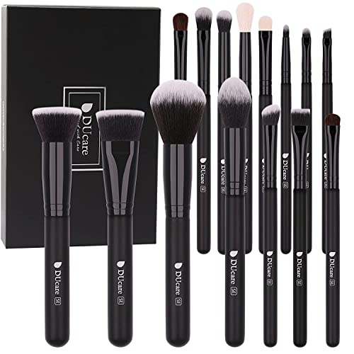 DUcare Make Up Pinsel 15 Stück Professionelle Makeup Pinselsets Premium Synthetische Schminkpinsel Kosmetikpinsel Kabuki Makeup Brushes Foundation Blending Pinsel - Schwarz