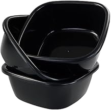 3-Pack 12 Quart Black Dish Pan/Wash Basin, F