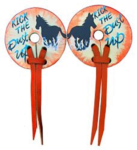 Showman Dark Brown Leather Kick The Dust Up Ties Horse Pony 3" Wide Training Leather Bit Guards #TOP17