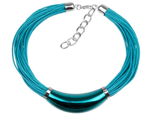 Preisvergleich Produktbild scarlet bijoux / Kette mit Röhrenelement grün-blau