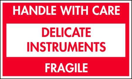 Shipping Labels, 5 In. W, Red/White, PK50