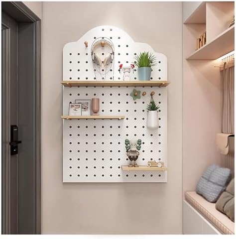 DIY Wooden Peg Board Kit - Wall Mount Display Organizer Panels for Home, Office, Kitchen, Garage, Craft Room - Versatile Storage Solution & Stylish Decor