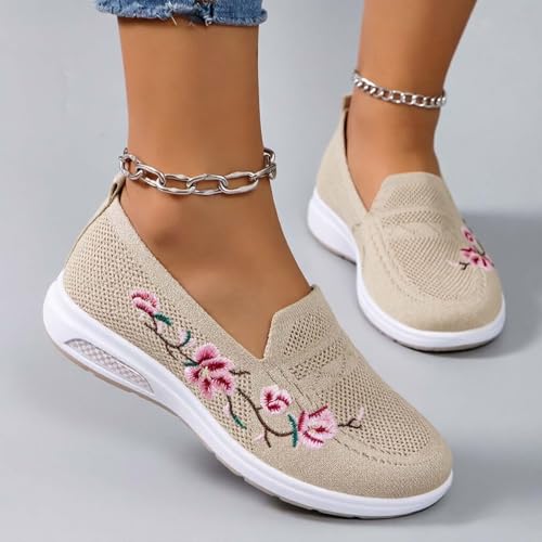 Chaussures enfiler respirantes brodées pour le confort quotidien de vos promenades