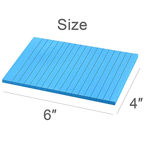 Lined Sticky Notes 4X6 In Bright Ruled Post Stickies Colorful Super Sticking Power Memo Pads Its Strong Adhesive, 6 Pads/Pack, 45 Sheets/Pad #TOP2