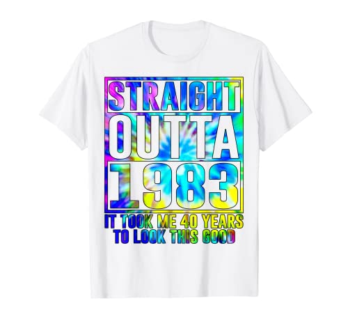 Funny 40th Birthday Gift Straight Outta 1983 40 Year Old Camiseta