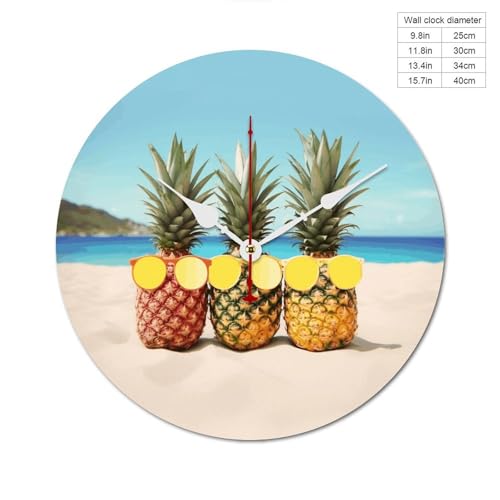 Horloge murale décorative moderne en bois jaune sans échelle - 3