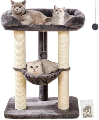 Happi N Pets 28" Cat Tree, Large Bed for Big Cats, Small Cat Towe...
