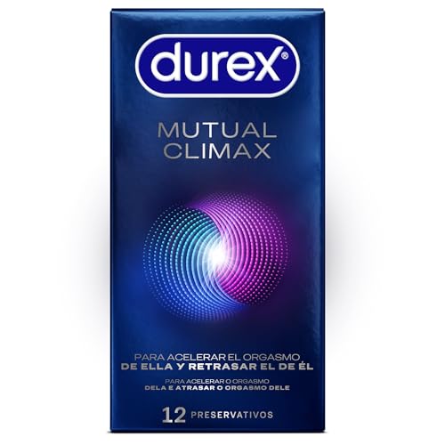 Durex Preservativos Mutual Climax, para acelerar el orgasmo de ella y retrasar el de él, 12 condones
