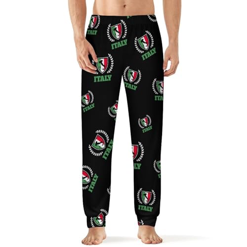 Italy Italia Flag Italian Men's Pajama Pant Soft Printed Straight-Fit Jogger Sleep Pants Casual Lounge Sleepwear PJs