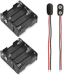 2 Pcs 8 x 1.5V(12V) AA Battery Holder Case Plastic Battery Storage Box With Standard Snap Connector