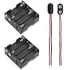 2 stuks 8 × 1,5 V AA zwart batterijhouder behuizing case kunststof batterij-opbergdoos met batterijaansluiting kabel…
