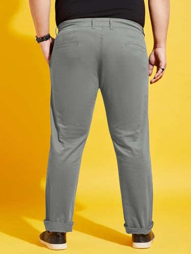 Image of Bigbanana Plus Size Men's Regular Fit Solid Trousers