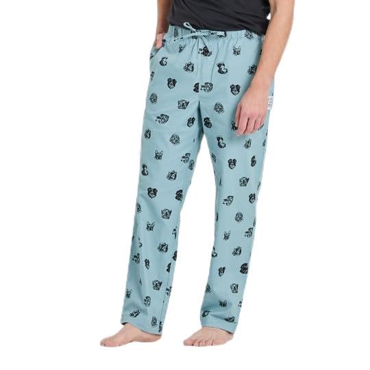 Life is Good. Men's Dog Portrait Pattern Classic Sleep Pant, Smoky Blue, XX-Large
