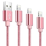 [Apple MFi Certified] 3 Pack iPhone Charger, 3/6/10 FT iPhone Charger Nylon Braided Fast Charging Li