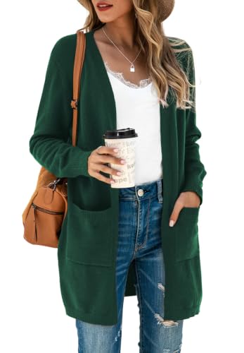 Image of TASAMO Cardigan Sweaters for Women Long Sleeve Open Front Casual Knit Fall Coat Oversized Soft Outwear with Pockets