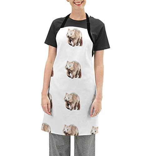 エプロン 防水 ウォンバット (3) 前掛け 防油 防汚 食事 カフェ 作業服 家庭用 調節可能 保育士 動きやすい かわいい おしゃれ 男女兼用