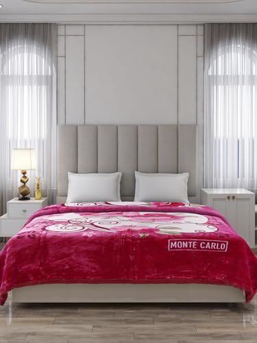 Image of Monte Carlo Double Bed Heavy Winter Blanket (160 X 220) Roman Plus 1 Ply Super Soft 550 GSM | 3 KG, (240x220 CM), Magenta