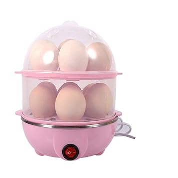 HEXA HUB Double Layer Egg Boiler Electric Automatic Off 14 Egg Poacher for Steaming, Cooking, Boiling and Frying, Multicolour