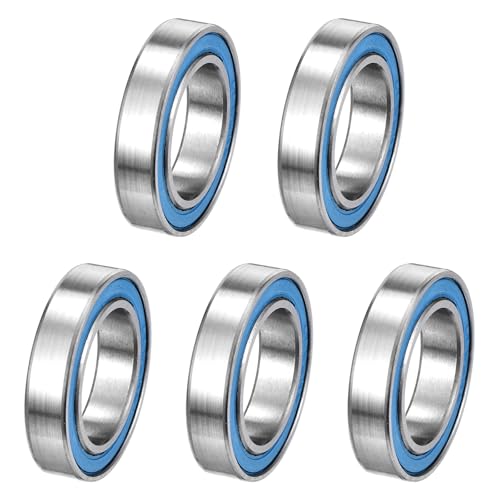 uxcell 5 Pcs 6802-2RS Micro Bearings, 15x24x5mm Chrome Steel, ABEC7