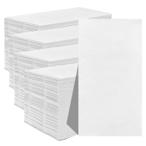 Serviettes en papier touché lin blanches de luxe pour mariage et dîner de prestige x200