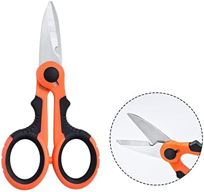 2 Pcs Electrician Scissors Multi-Purpose Cutting Electrician Tools Stainless Steel Serrated Electrician Shears for Cut Electrical Wire Iron Wires Meat Poultry Chicken