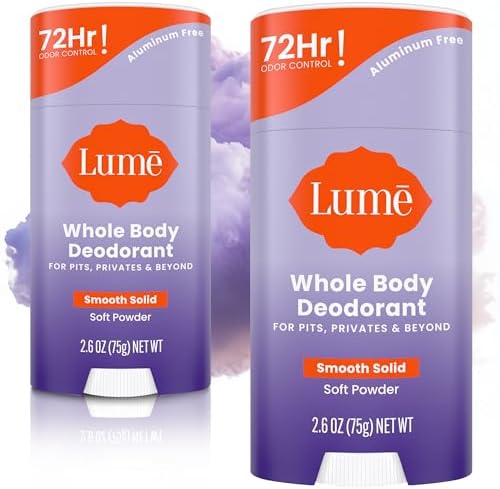 Lume Whole Body Deodorant - Solid Stick - 2.6 oz, 2 pk (Soft Powder)
