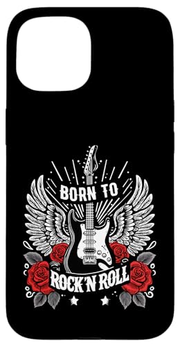 Born To Rock Lets Rock Vintage Retro Rock & Roll Rock Concierto Carcasa para iPhone 15