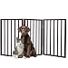 Foldable, Free-Standing Wooden Pet Gate- Light Weight, Indoor Barrier for Small Dogs / Cats by PETMAKER- 24 Inch, Dark Brown, Step Over Doorway Fence