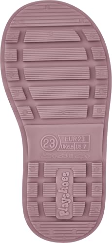 Playshoes Regenstiefel Unisex Kinder Gummistiefel, Rosa Stulpe, 24 EU