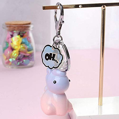 djryj Sturdy Key rings Cartoon Unicorn Key chain Bag Hanging Acces Key Ring Cute Fashion Gift(None 3)