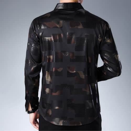 Zakelijk overhemd voor heren Modieus Informeel Eenvoudig Dagelijks Trend Comfortabel Persoonlijkheid Veelzijdig Retro Print Revers Shirt met lange mouwen - Afbeelding 3