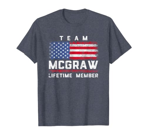 McGraw Family Name - Team McGraw Lifetime Member T-Shirt, Men, Heather Blue, X-Large