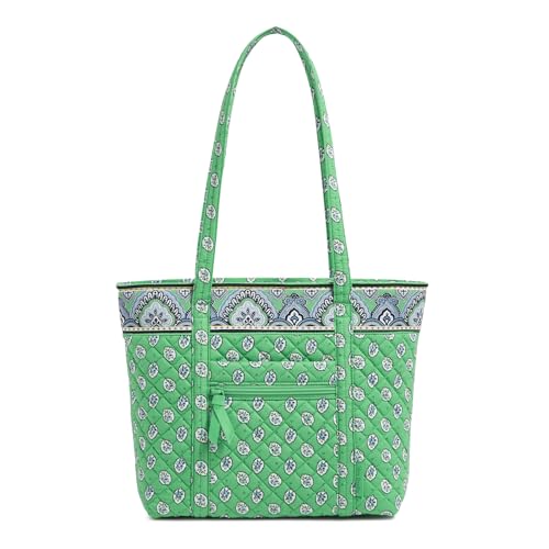 Vera Bradley Cotton Small Vera Tote Bag, Garden Green Leaf