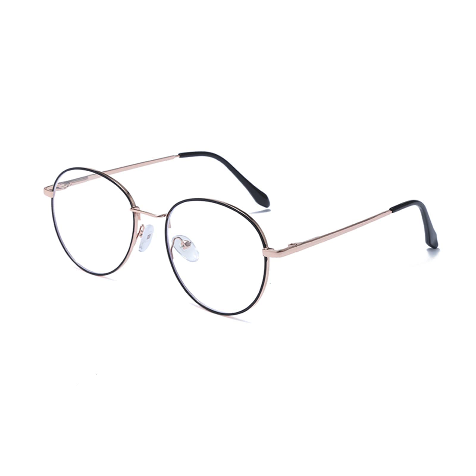 LJCZKA Photochromic Blue Light Blocking Glasses for Women Men Round Computer Glasses Anti Fatigue Eyestrain Headache
