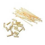 PLAFOPE 20 Stück Kupfer Hutnadeln für Selbstgemacht Handarbeit Einfache Goldene Metallbroschen 70mm Länge für Hochzeit und Bankett Am Revers oder Kleid