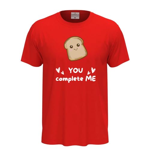 Klassisches Uni-T-Shirt mit kurzen Ärmeln, mit Aufdruck "Brote You Complete Me", Geschenkidee für Paare Essen Chef – Bild 3