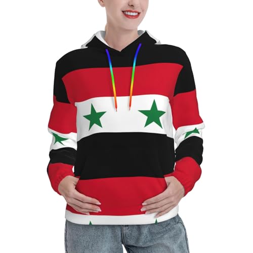Drapeau république arabe syrienne sweat à capuche résistant au froid pour femme active