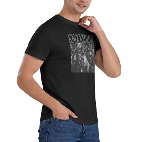 Knocked Music Loose Shirt Men's Short Sleeve Crew Neck T-Shirt Cotton T Shirt Unisex Tops Black4