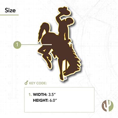 Desert Cactus University of Wyoming Sticker UWYO Cowboys Vinyl Decal Laptop Water Bottle Car Scrapbook (IND 8) by Desert Cactus - Image 3