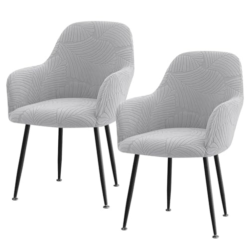 2 pièces de housses de chaise avec design incurvé, lot de 2 housses de fauteuil extensibles en velours stretch universel avec accoudoirs, housse de chaise...
