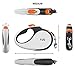 TUG 360° Tangle-Free Retractable Dog Leash with Waste Bag Dispenser (Medium, White/Orange)